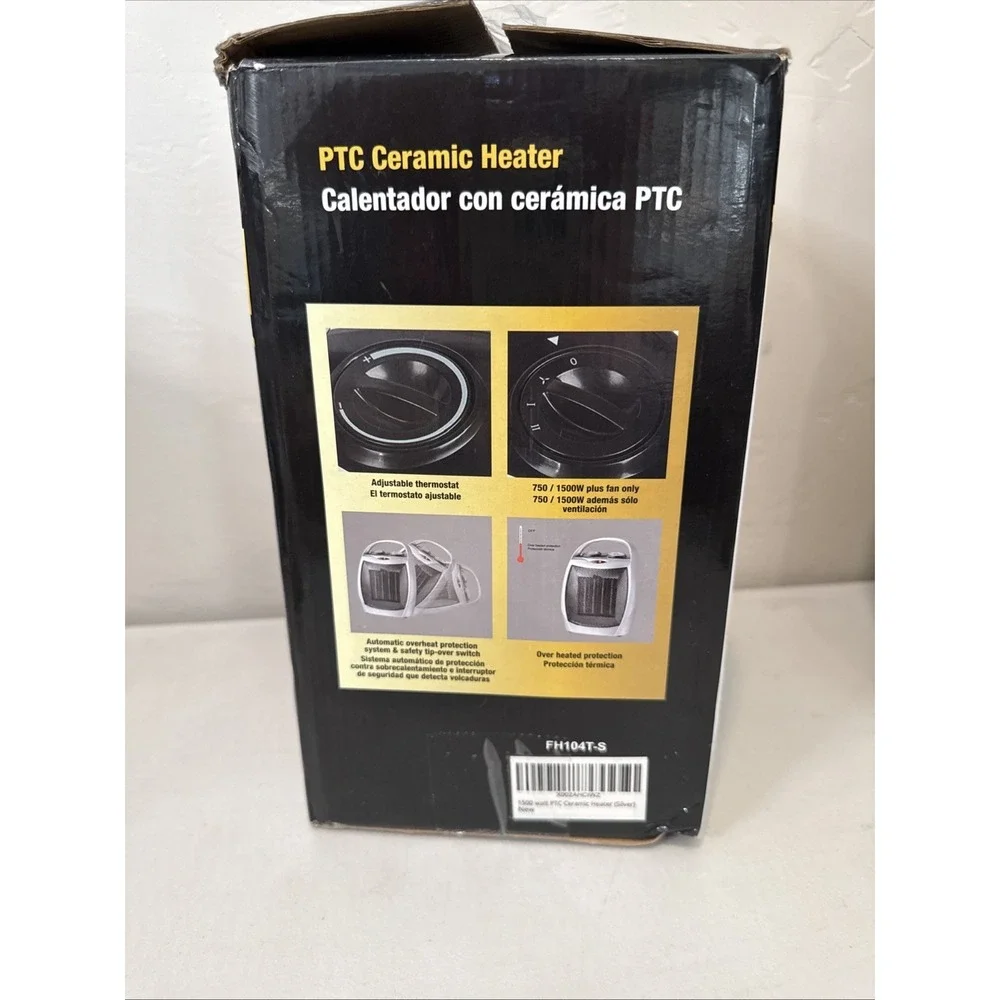 1500W Portable Ceramic Space Heater - Compact Electric Fan with Thermostat